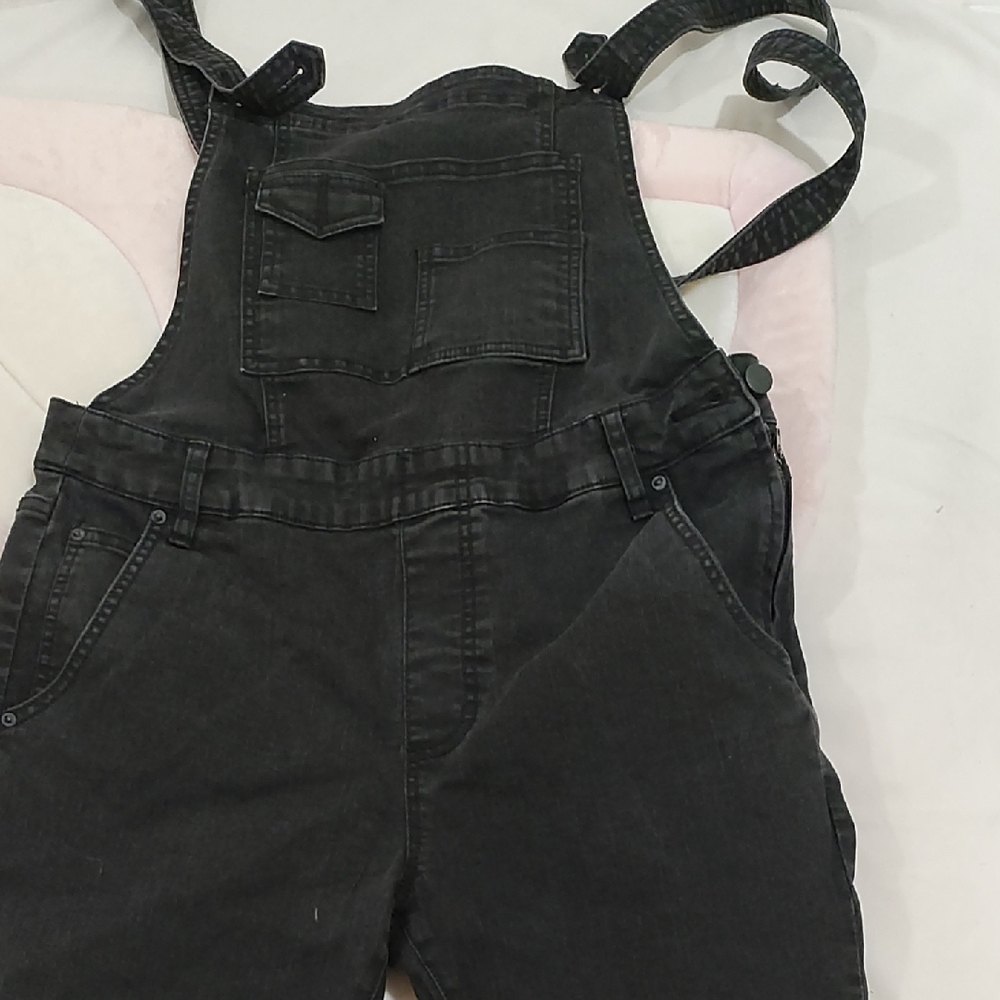 Black Denim Overalls